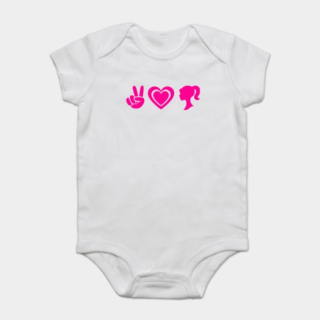 Peace Love Pink B Baby Bodysuit by Darksavage